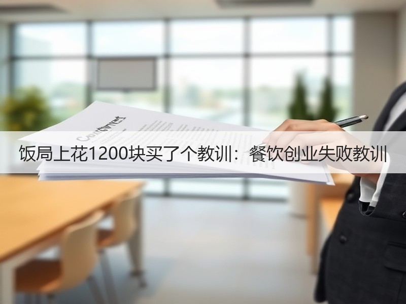 饭局上花1200块买了个教训：餐饮创业失败教训