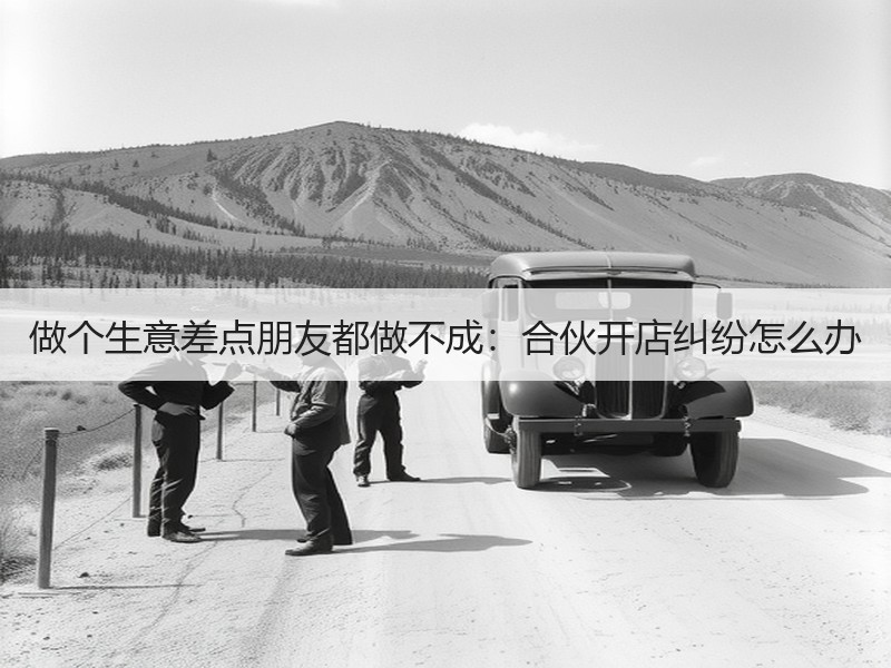 做个生意差点朋友都做不成：合伙开店纠纷怎么办